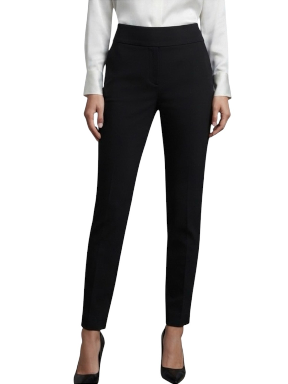 White House Black Market Black Skinny Leg Stretch Knit Dress Pants Women’s 6